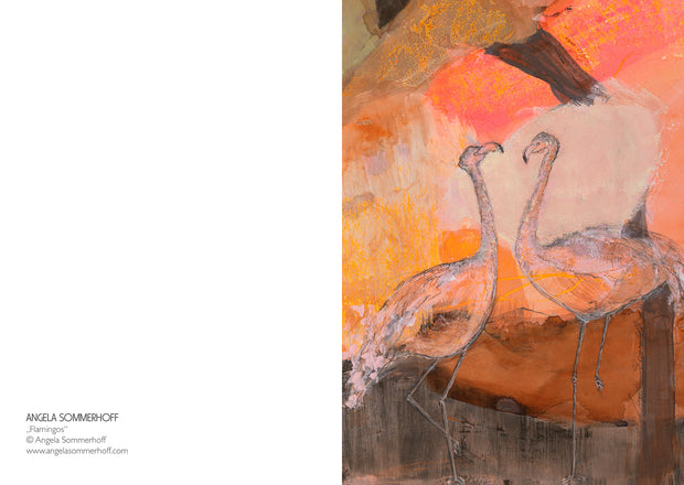 Postkarte "Flamingos"